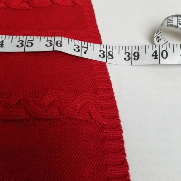Jessica Howard Cable Knit Sweater Dress M Red V Neck NWT Cozy Holiday Dress - Picture 13 of 13